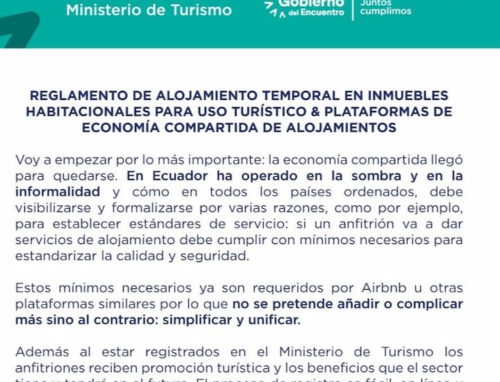 Ministro de Turismo da la bienvenida a aplicaciones de hospedaje